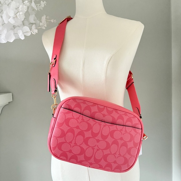 Coach Jamie Camera Bag in Pink Lemonade Blocked Signature Canvas (NWT) - Picture 9 of 13